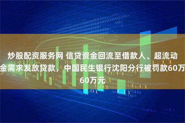 炒股配资服务网 信贷资金回流至借款人、超流动资金需求发放贷款，中国民生银行沈阳分行被罚款60万元